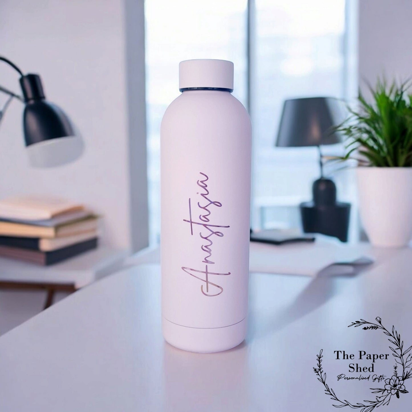 Personalised Name Thermal Water Bottle Metallic Water