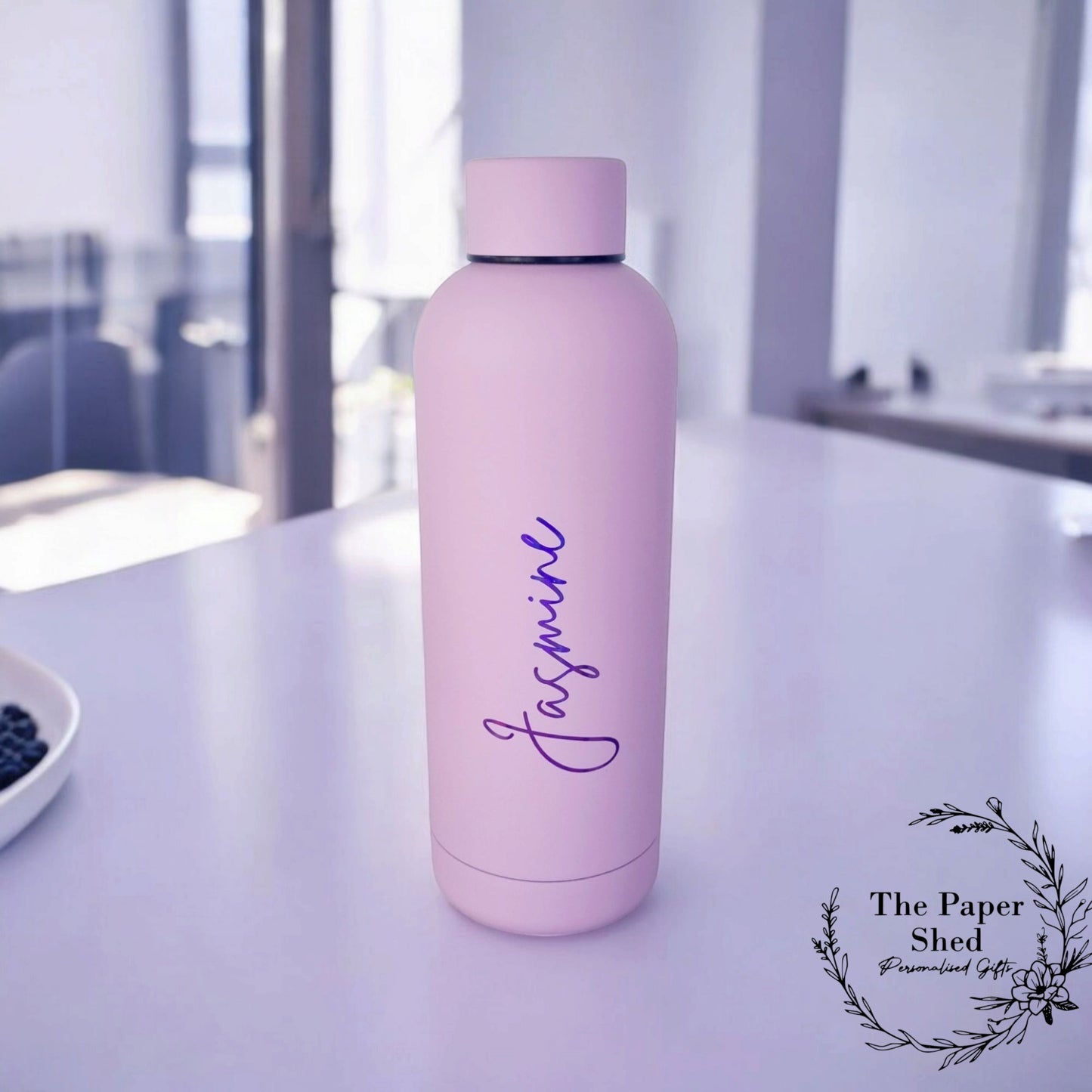 Personalised Name Thermal Water Bottle Metallic Water