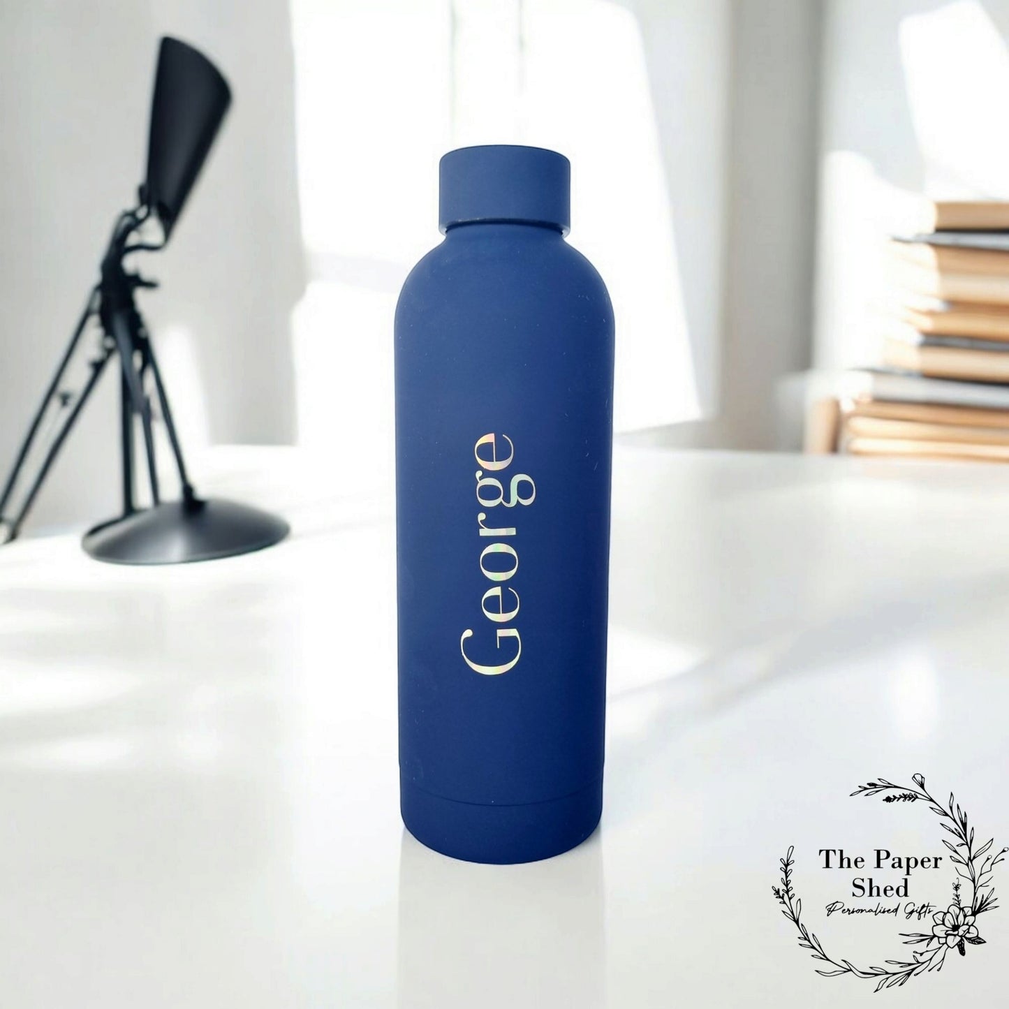 Personalised Name Thermal Water Bottle Metallic Water