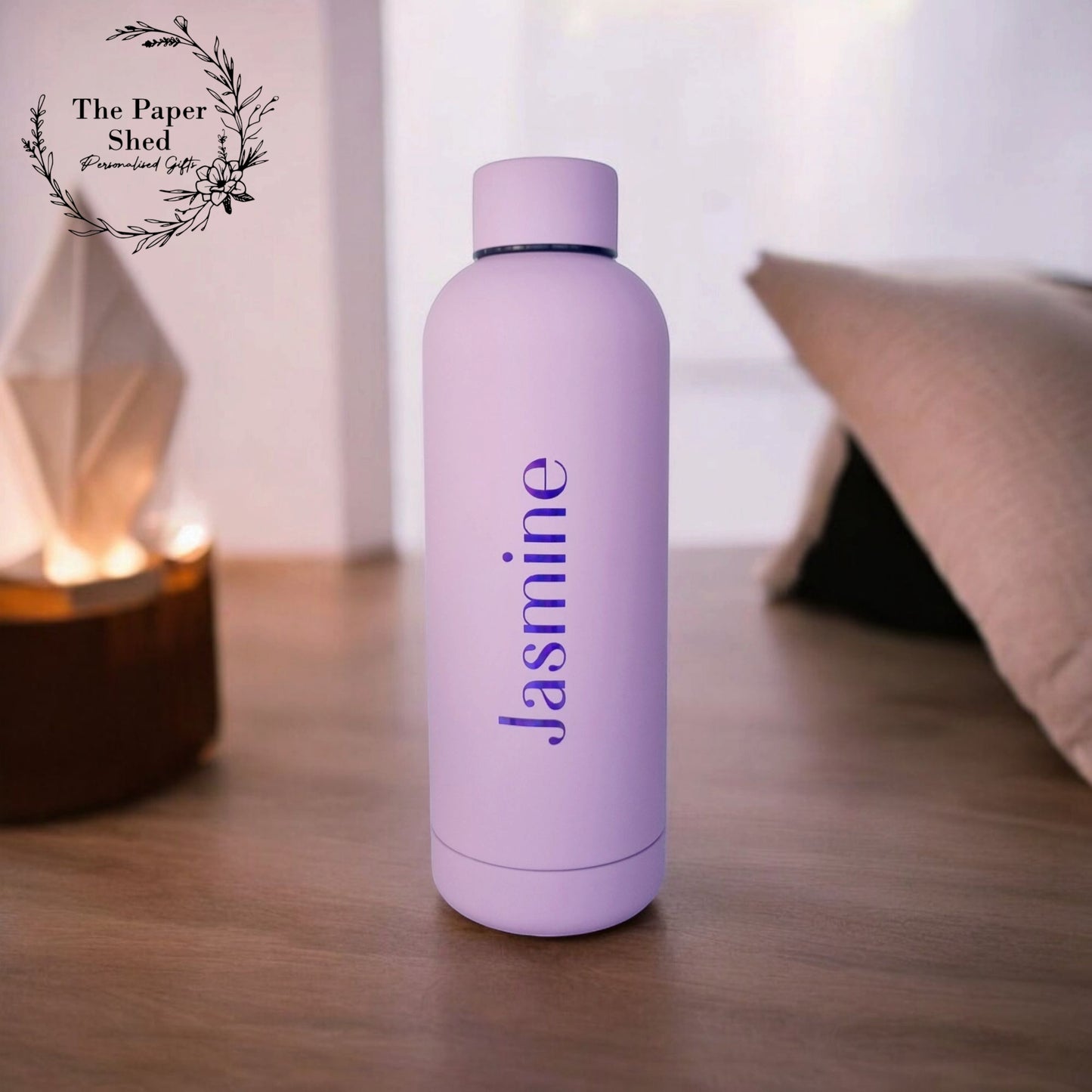 Personalised Name Thermal Water Bottle Metallic Water