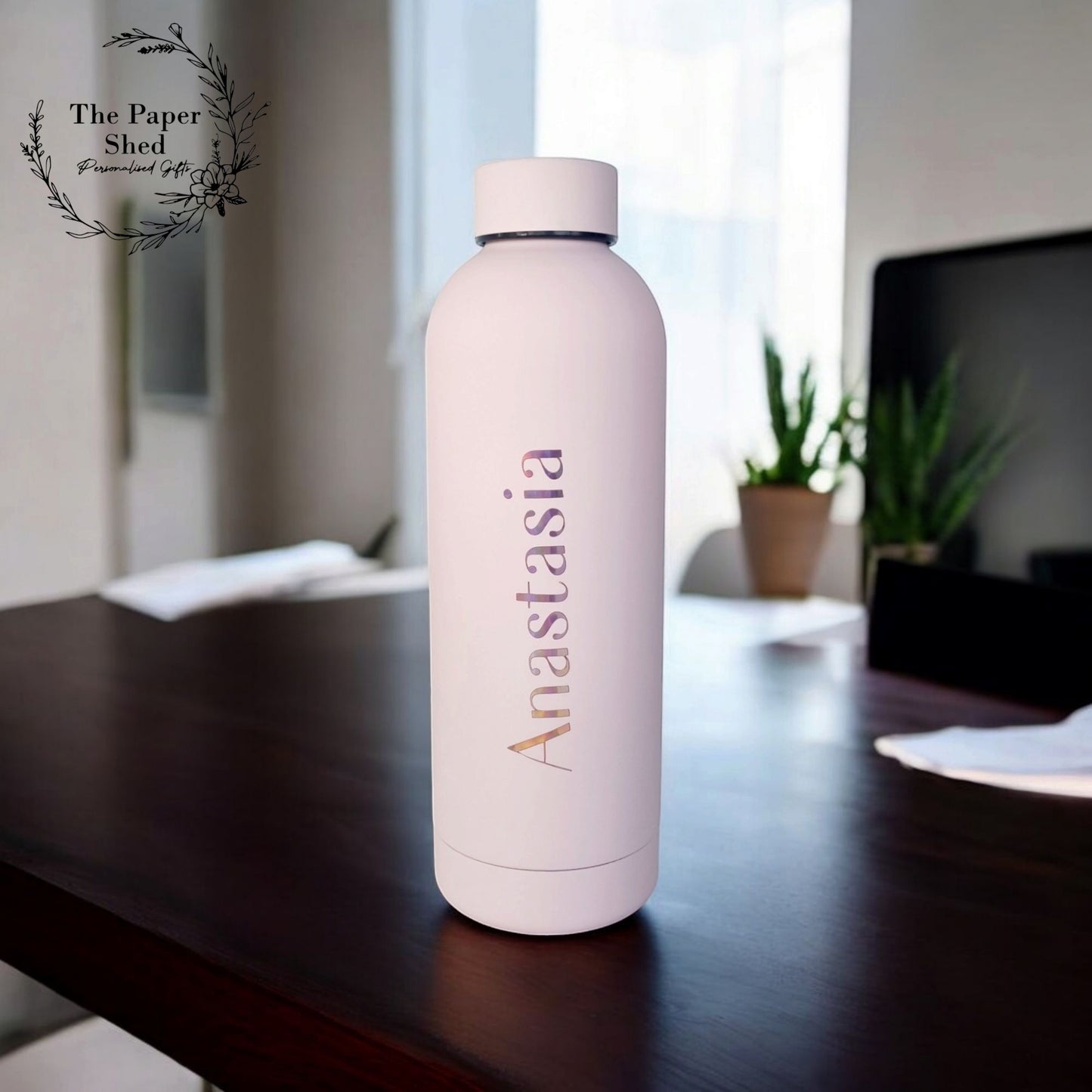 Personalised Name Thermal Water Bottle Metallic Water