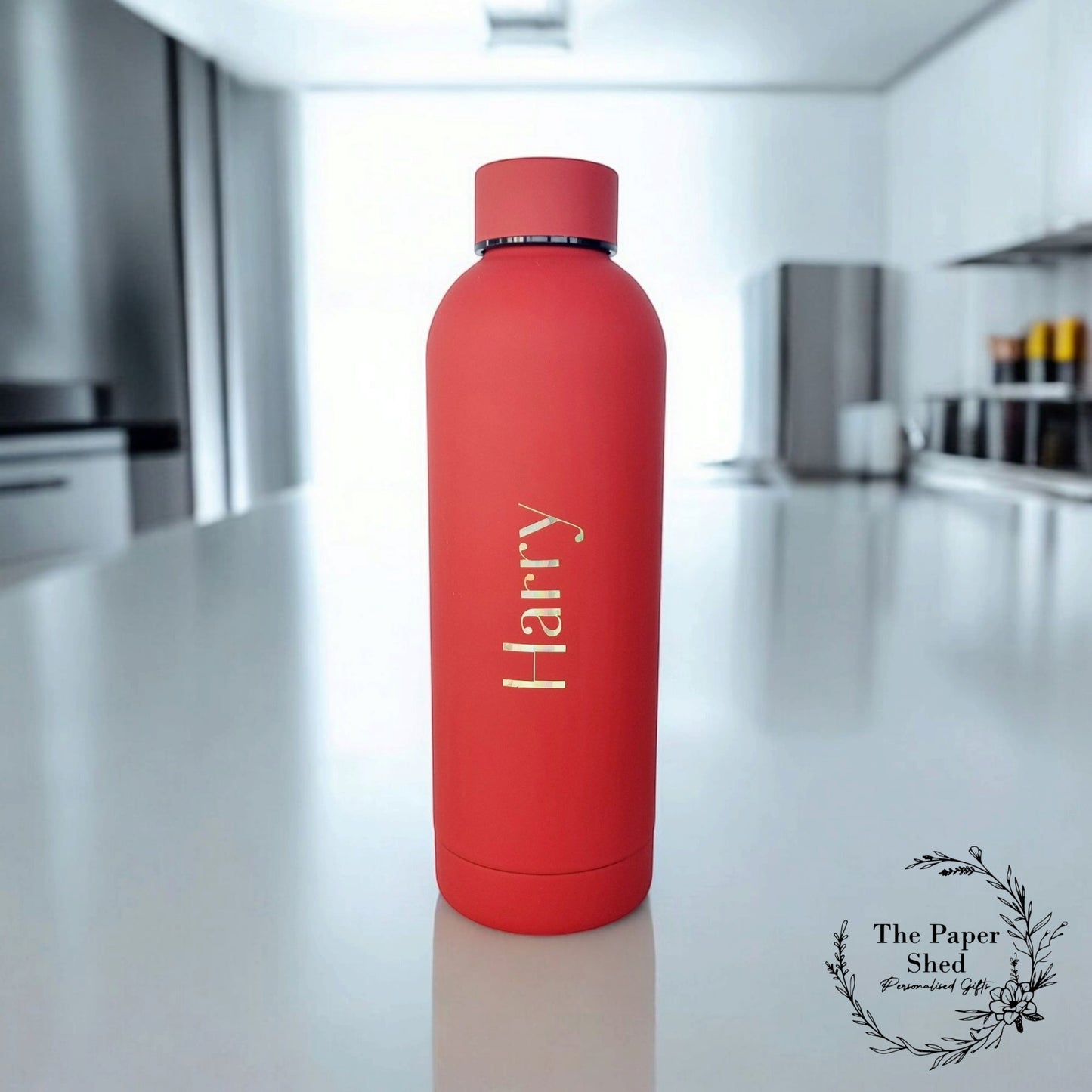 Personalised Name Thermal Water Bottle Metallic Water