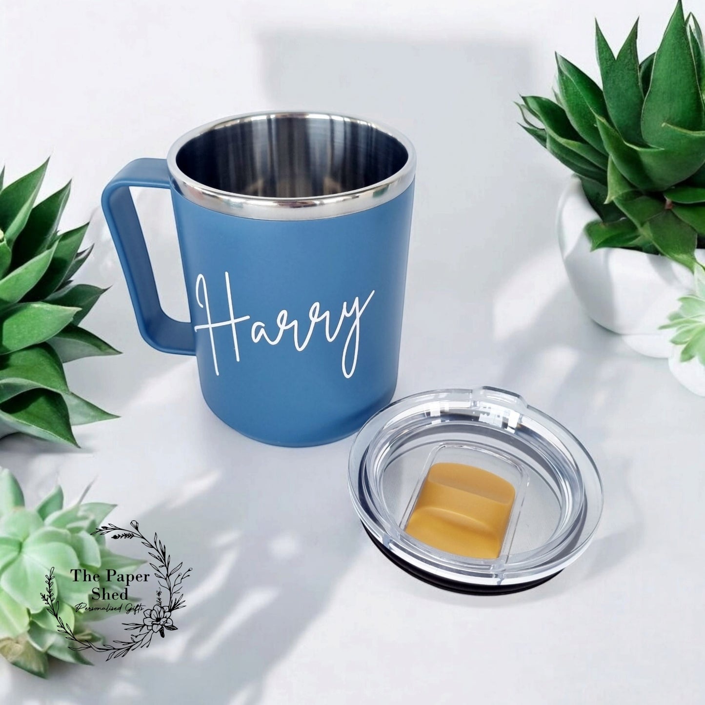 Travel Cup with Handle Thermal Coffee Mug Personalised