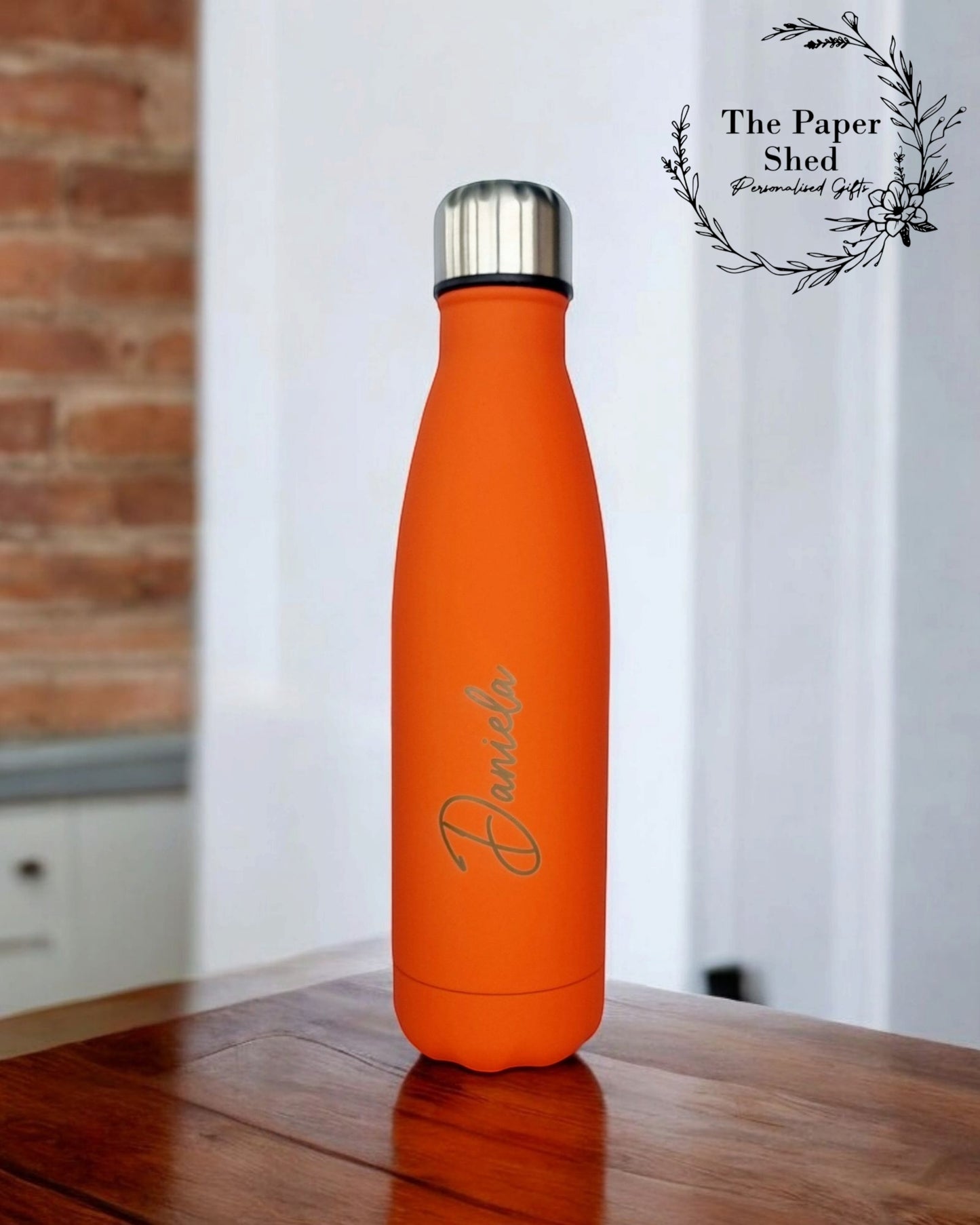 Personalised name thermal water bottle engraved