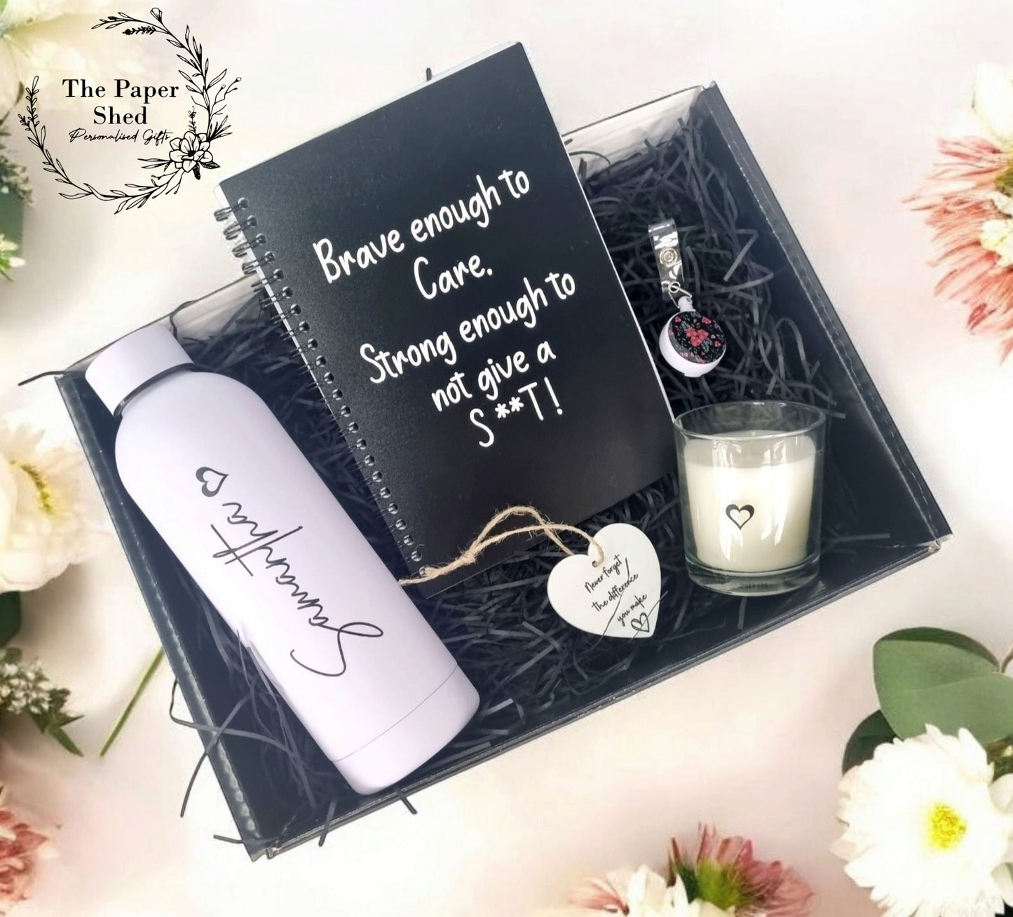Carer Personalised Name Nurse Medical Thermal Water Bottle Gift Hamper