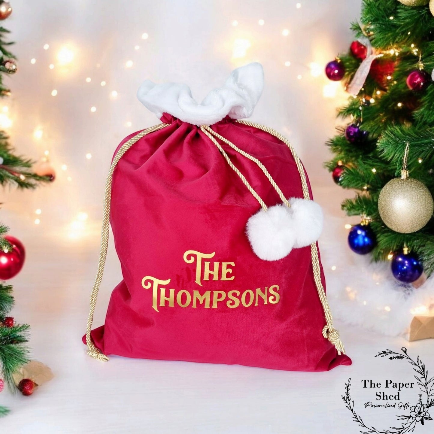 Velvet Christmas Santa Sack Traditional Font