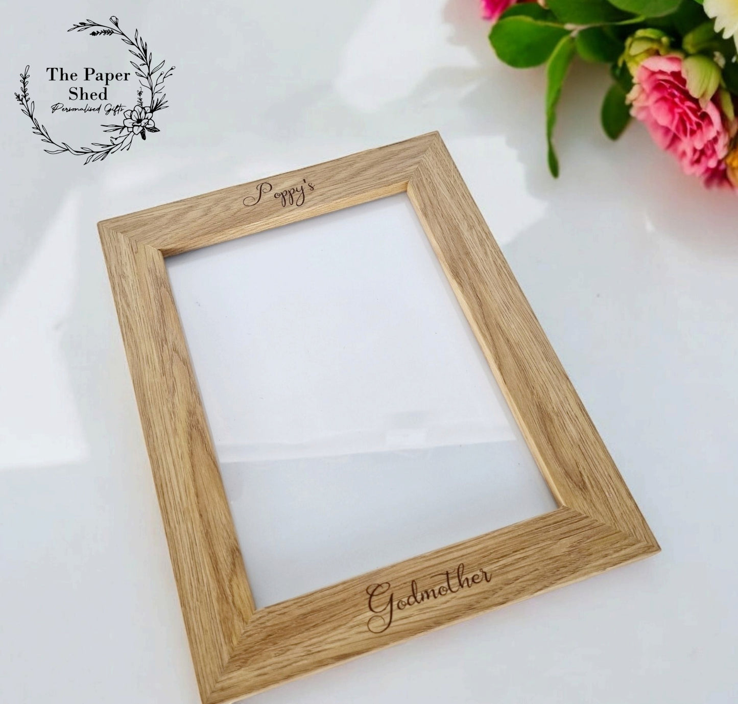 Godmother Gift, Wooden Photo Picture Frame-God mother-Christening-Baptism