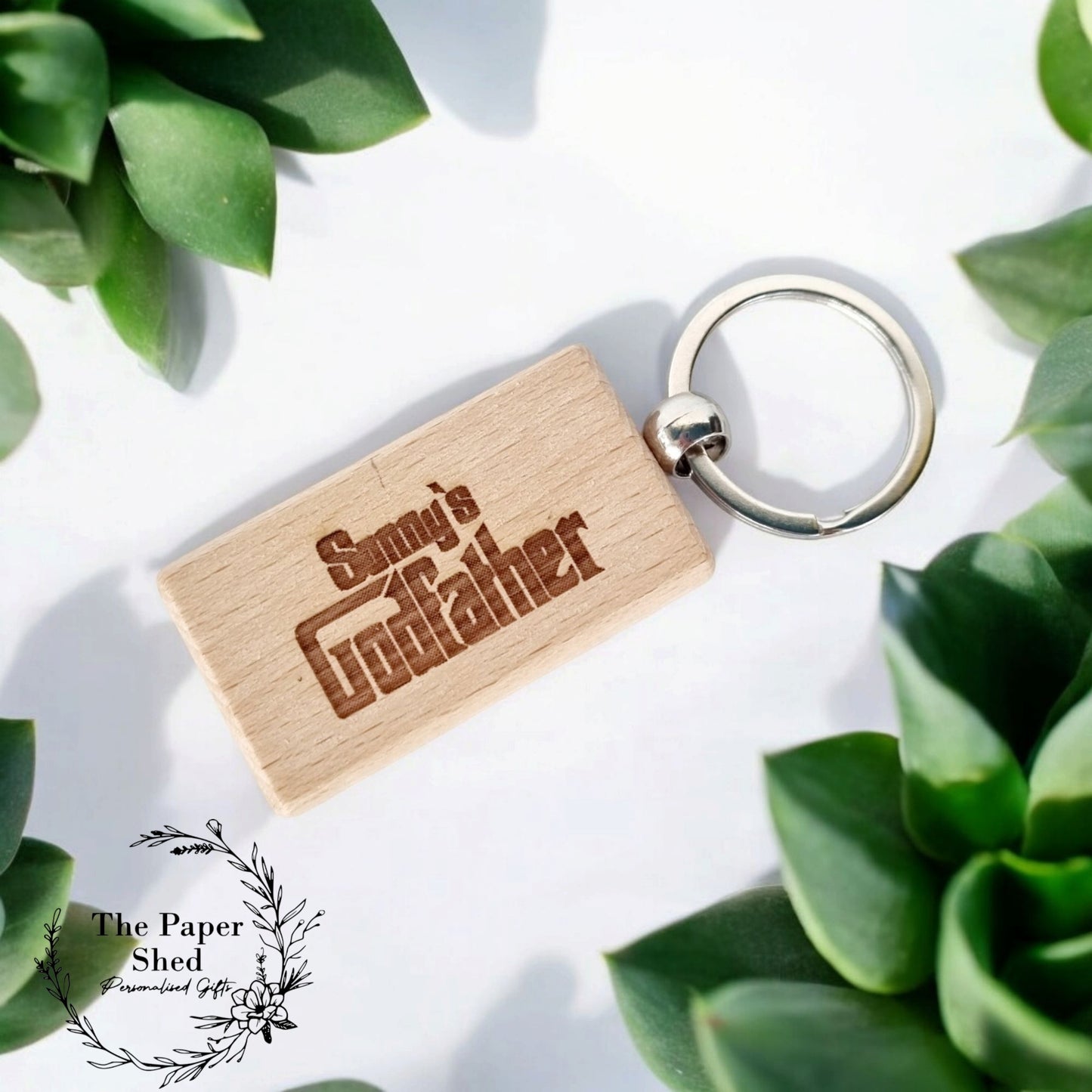 Godfather Personalised engraved keys, keyring-God Father Gift