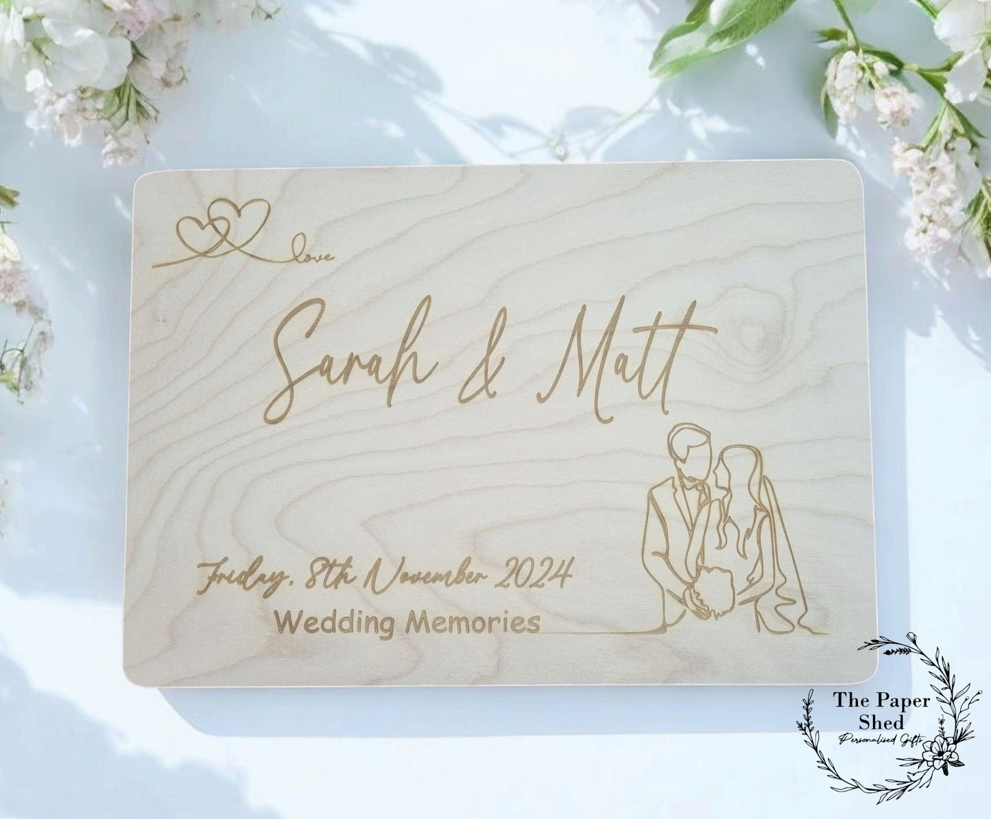 Silhouette Couples Family Memory Box Wedding Engagement Keepsakes
