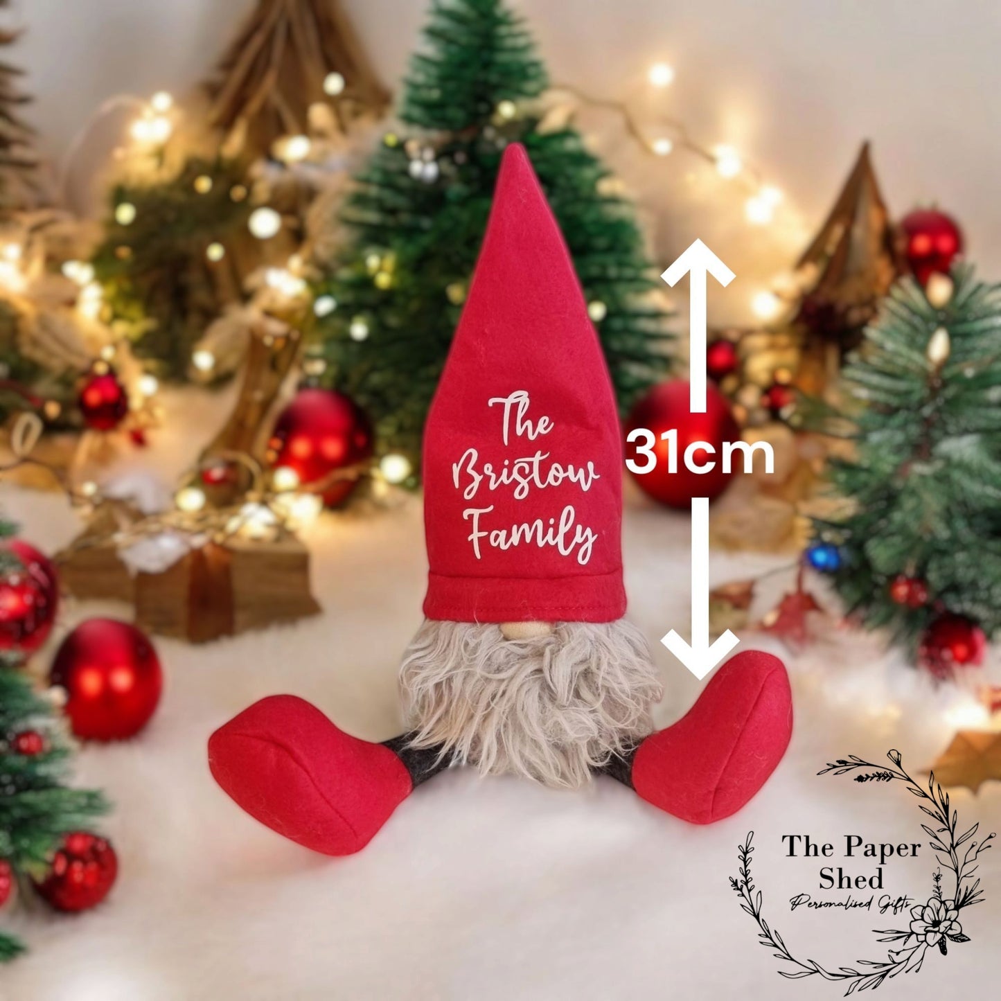 Personalised Christmas Gonks Decorations Family Name