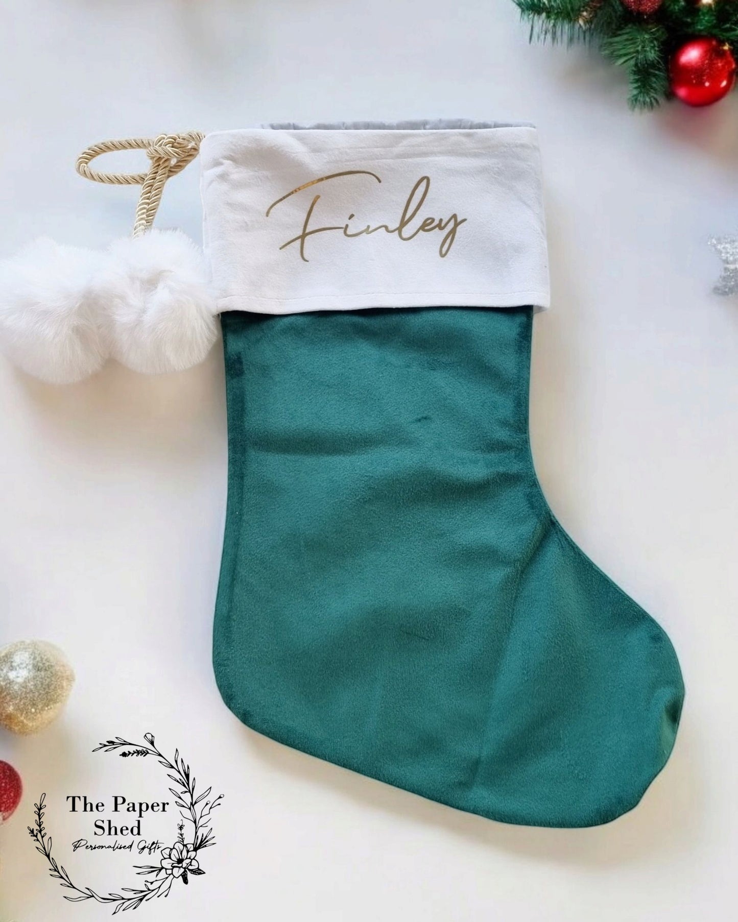 Stocking Velvet Personalised Christmas Stocking 6 Colours With Name