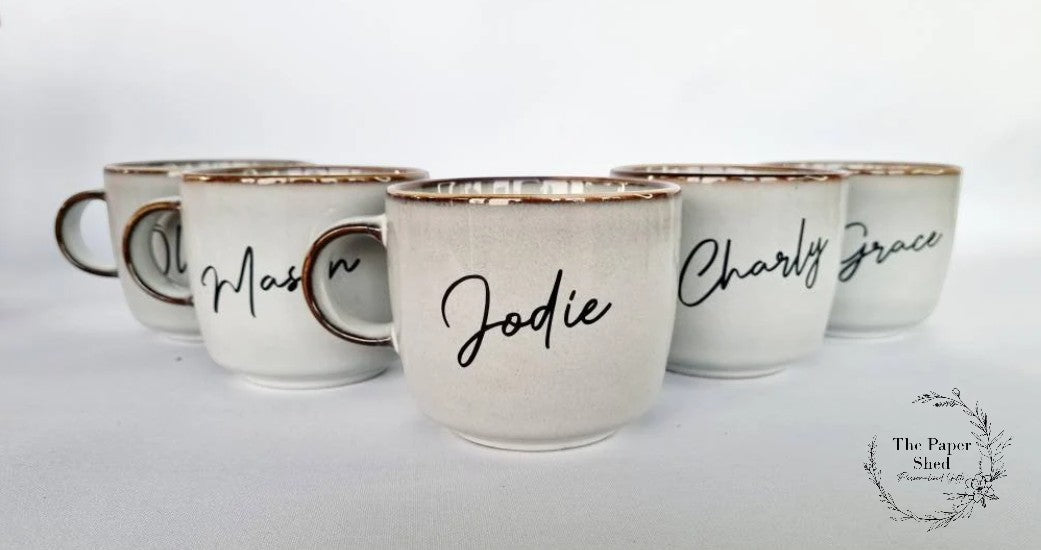 Personalised drink mug with name vintage