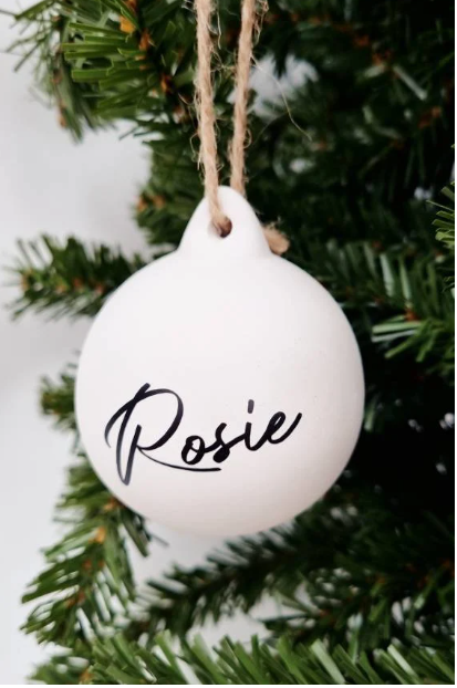 Personalised Ceramic Bauble Tree Decoration With Name