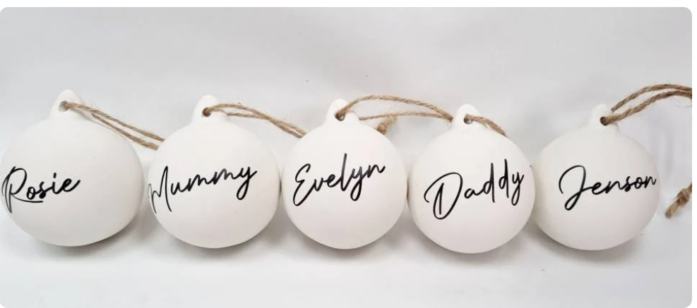 Personalised Ceramic Bauble Tree Decoration With Name