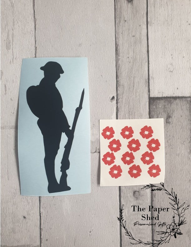 Remembrance day window/car sticker decal