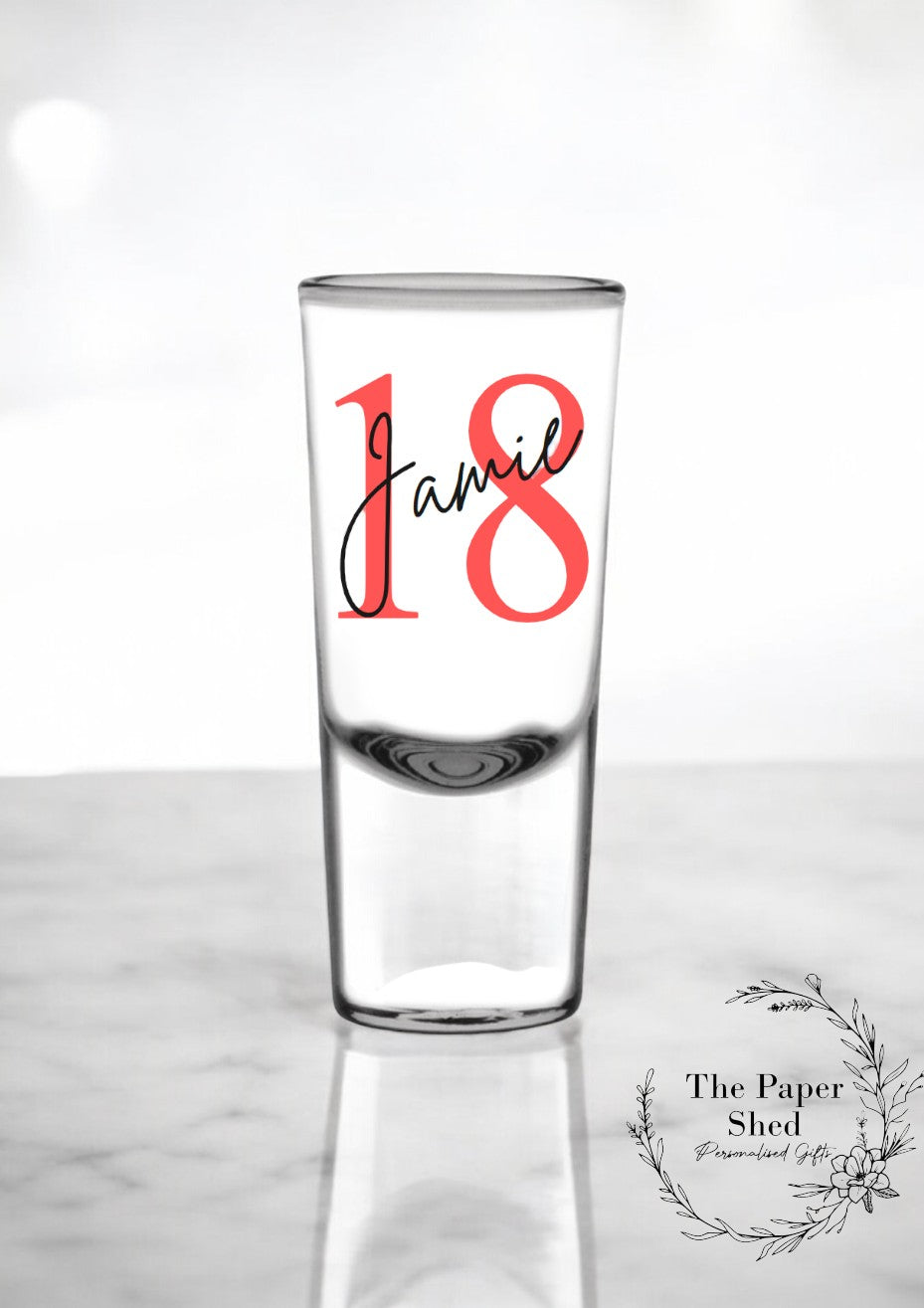 Birthday Shot Glass With Age & Name - 21st 30th 40th 50th 60th