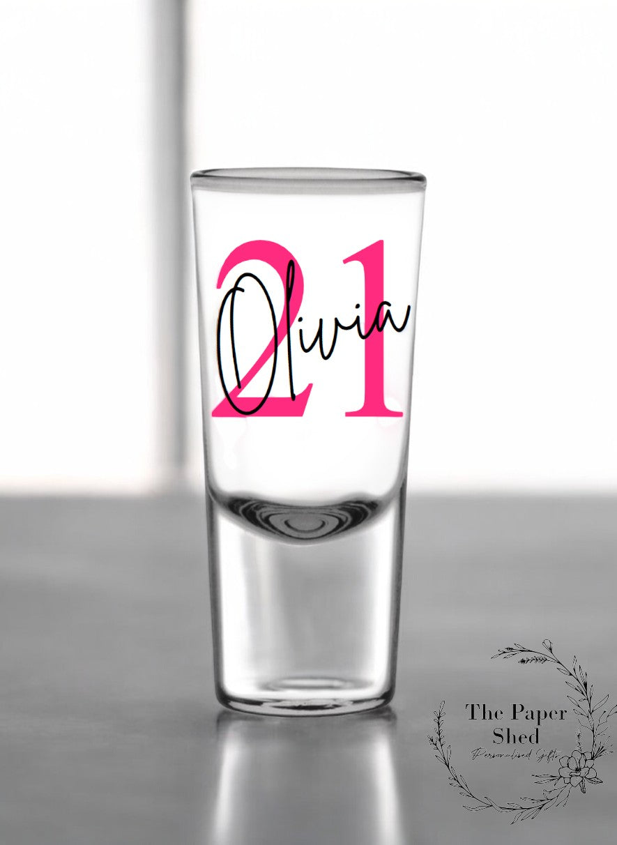 Birthday Shot Glass With Age & Name - 21st 30th 40th 50th 60th