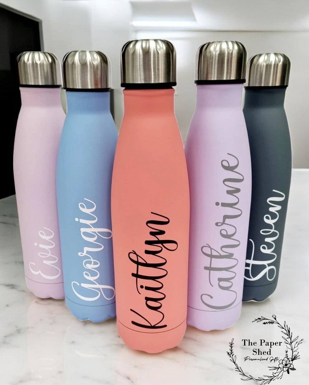 Personalised Name Thermal Water Bottle Customised Engraved V1
