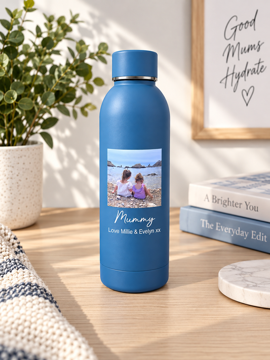 Photo Printed Personalised Thermal Bottle Birthday Gift Christmas Present Anniversary