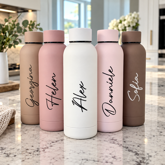 Personalised name thermal water bottle Birthday Gift Wedding