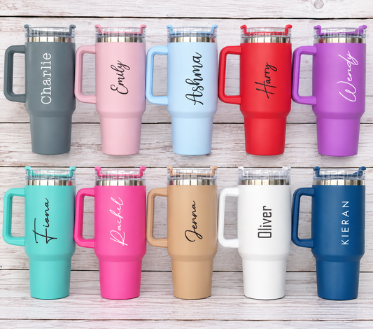 Personalised or Blank Large 40oz Quench Travel Mugs Thermal Birthday Gift Wedding  Bridesmaid