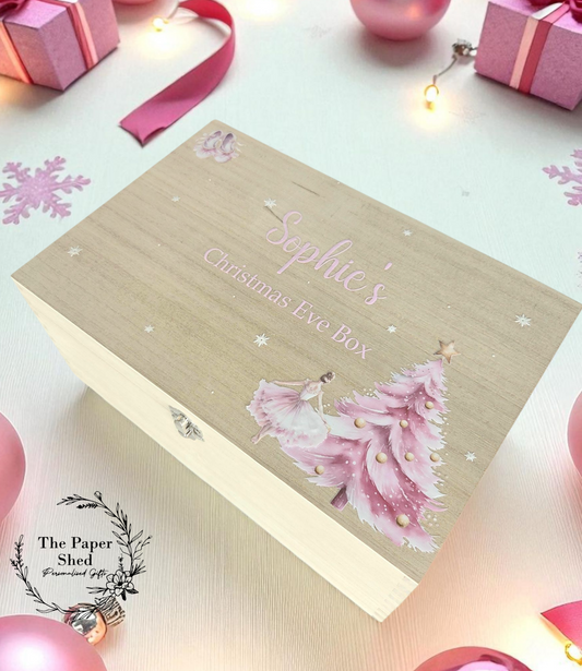 Personalised Pink Christmas Eve Box Ballerina Christmas Tree