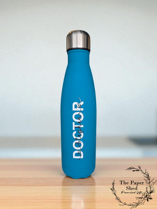 Personalised Name Profession Thermal Water Bottle Customised V1 Doctor, Vet, Teacher, Fire Fighter, Nurse