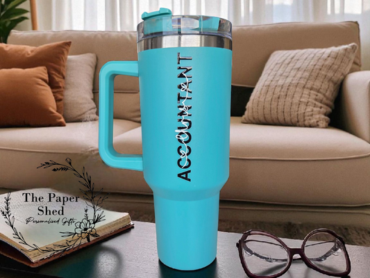 Custom Profession Personalised Name Large 40oz  Travel Mugs Thermal Cup with Handle Doctor Teacher Vet Fire Fighter Nurse  Accountant