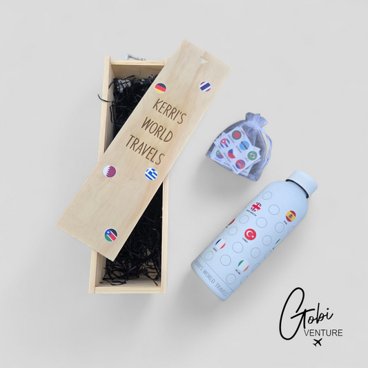 GOBI Venture World Map Edition 500ml Thermal Bottle Self Application World Flag Transfers