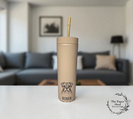 Custom Dog Scribble Skinny Tumbler