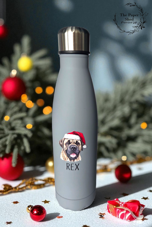 Personalised Pet Dog Breed Thermal Water Bottle Name Christmas Gift Version 1 Sports Bottle