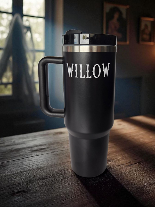 Gothic Style Black Travel Mug Personalised 40oz Cups with Handle