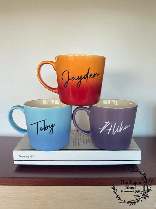 Personalised Ombre Bright Name Mug