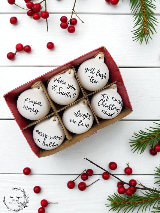 West Country Bristol ceramic baubles 6 or 12 pack