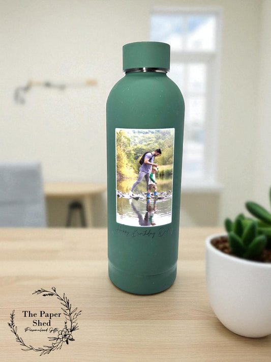 Photo Printed Personalised Thermal Bottle Birthday Gift Christmas Present Anniversary