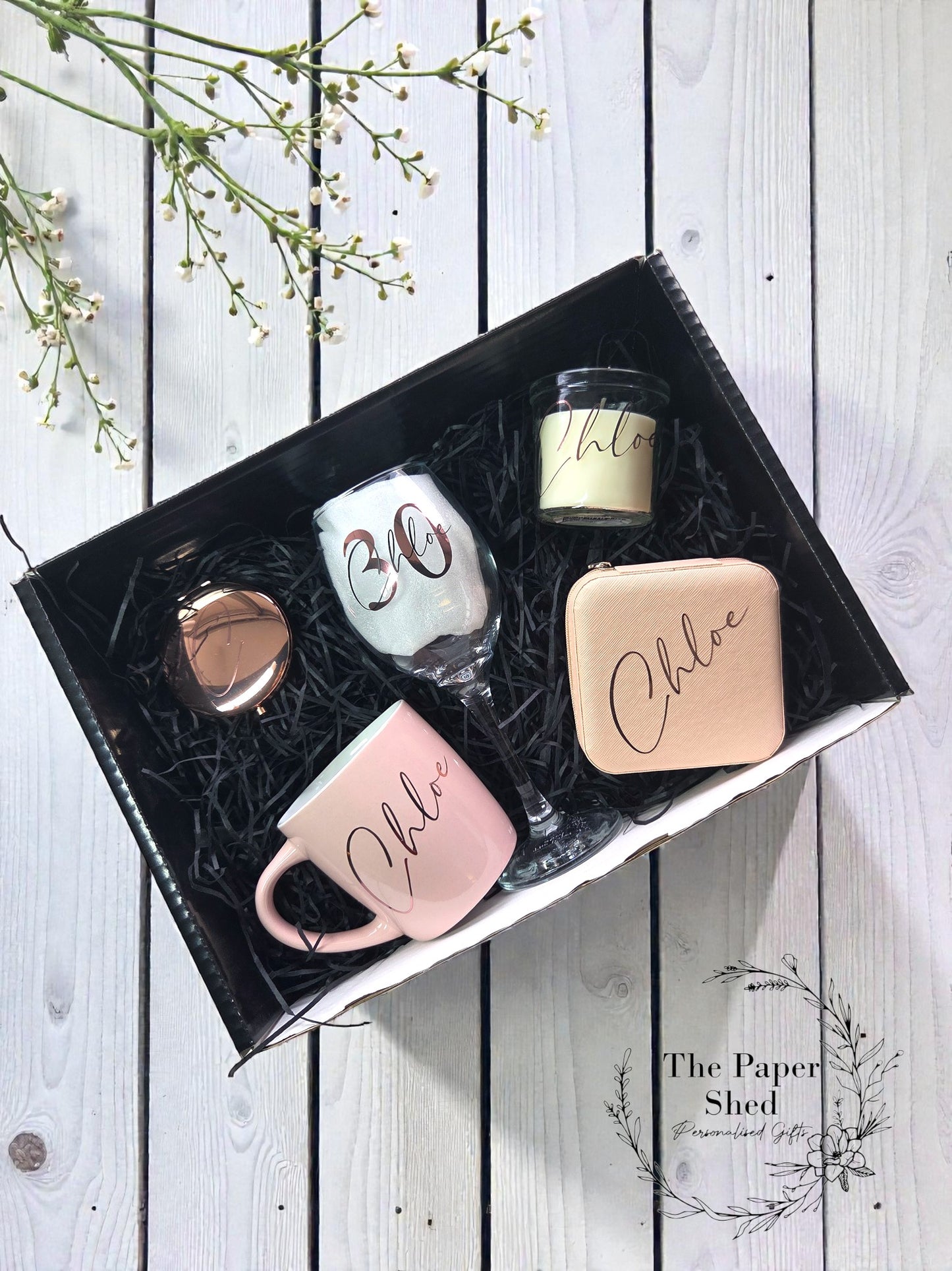 Birthday Hamper Gift Set - Personalised Special Birthday Present -Wine glass- For Her - 21st, 30th, 40th  18th Big Birthday Age number
