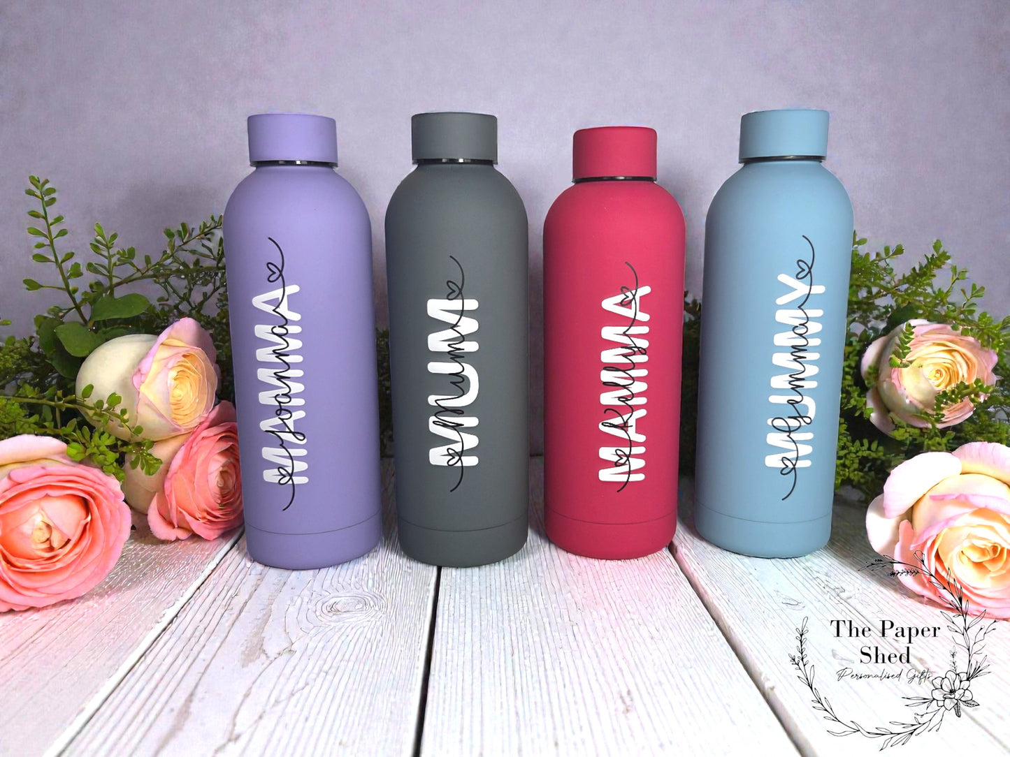 Personalised Mum name thermal water bottle 500ml thermos flask