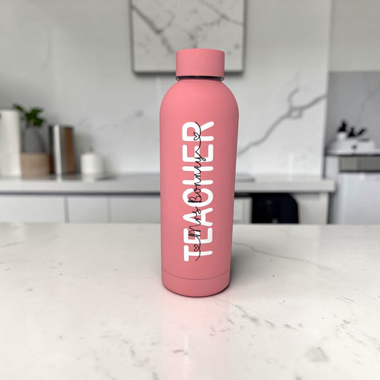 Teacher Thank You Gift Occupation Firefighter Nurse Teacher School Personalised Name Thermal Water Bottle (Copy)