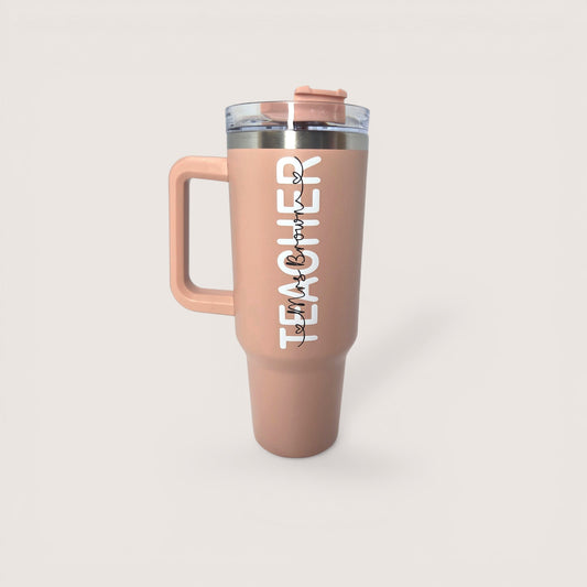 Teacher Thank You Gift Personalised Name Large 40oz  Travel Mugs Thermal Cup with Handle Doctor Teacher Vet Fire Fighter Nurse  Accountant (Copy)