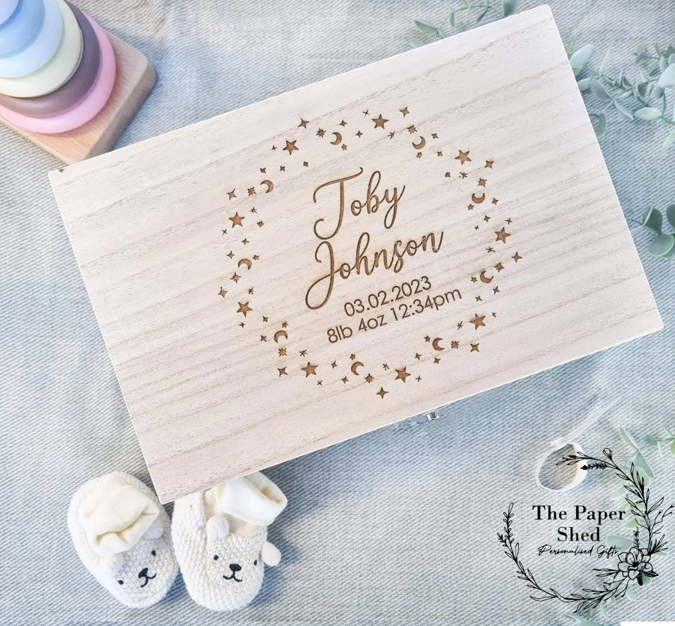Baby Memory Keepsake Box Star Wreath
