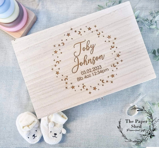 Baby Memory Keepsake Box Star Wreath