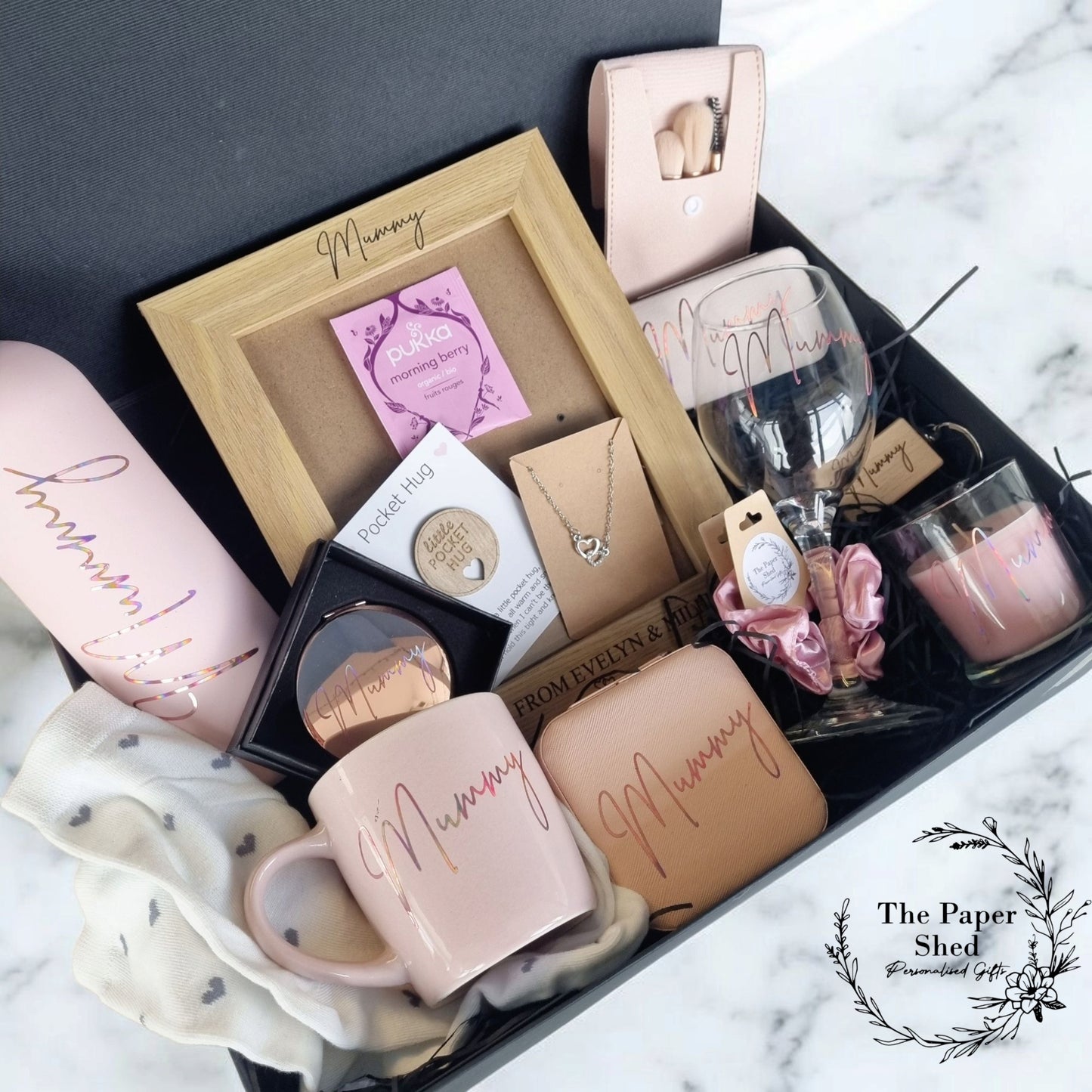 Luxury Mothers Day Gift Birthday Hamper Set Pink Box