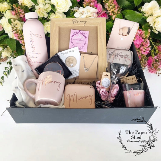 Luxury Mothers Day Gift Birthday Hamper Set Pink Box