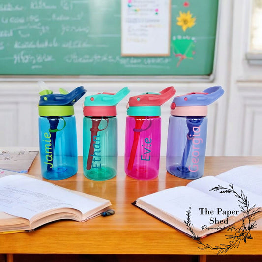 Children's Personalised Back to School Coloured Drinks Water Bottle kids Children