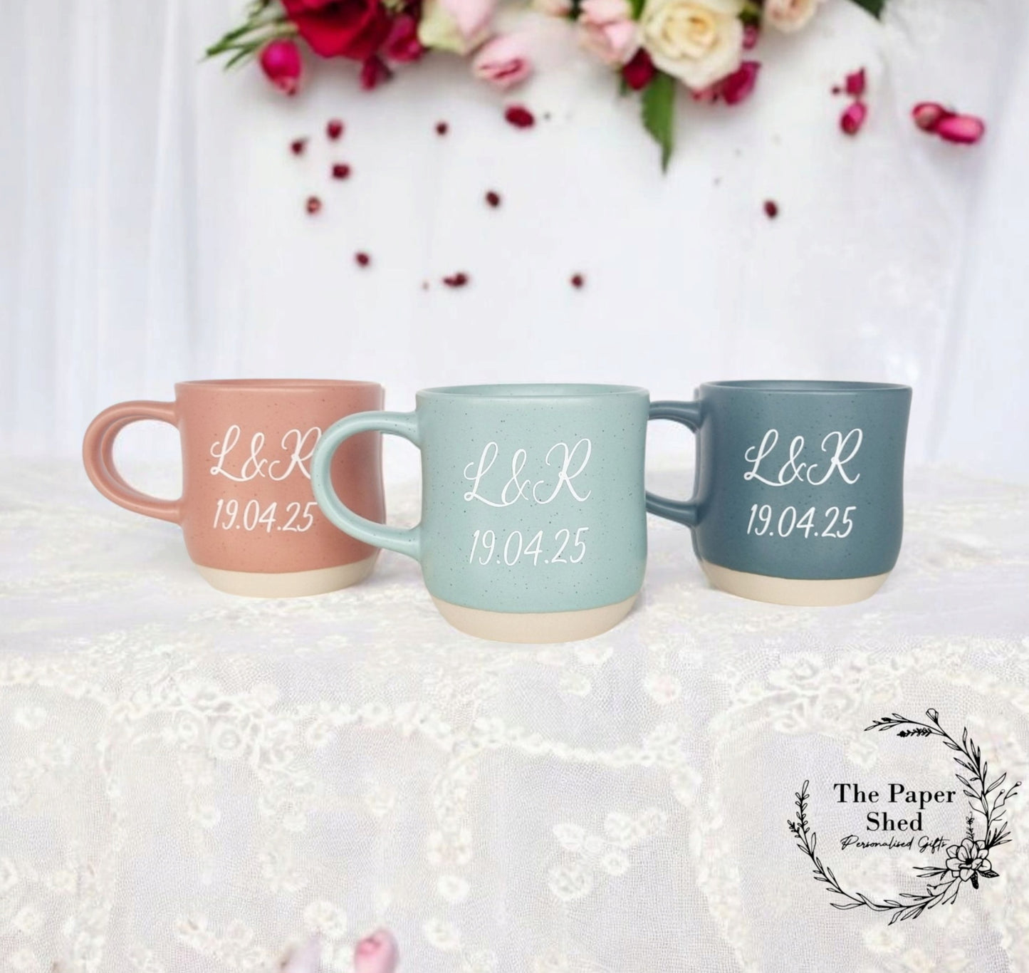 Wedding Favour Mugs With Date And Initials