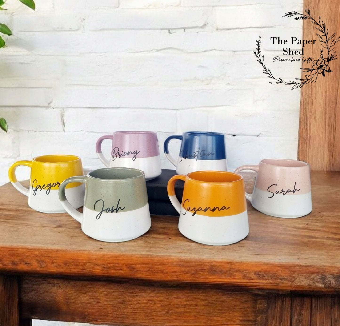 Speckled Pattern Personalised Drink Mug with Name - Pastel Bright 6 Colours