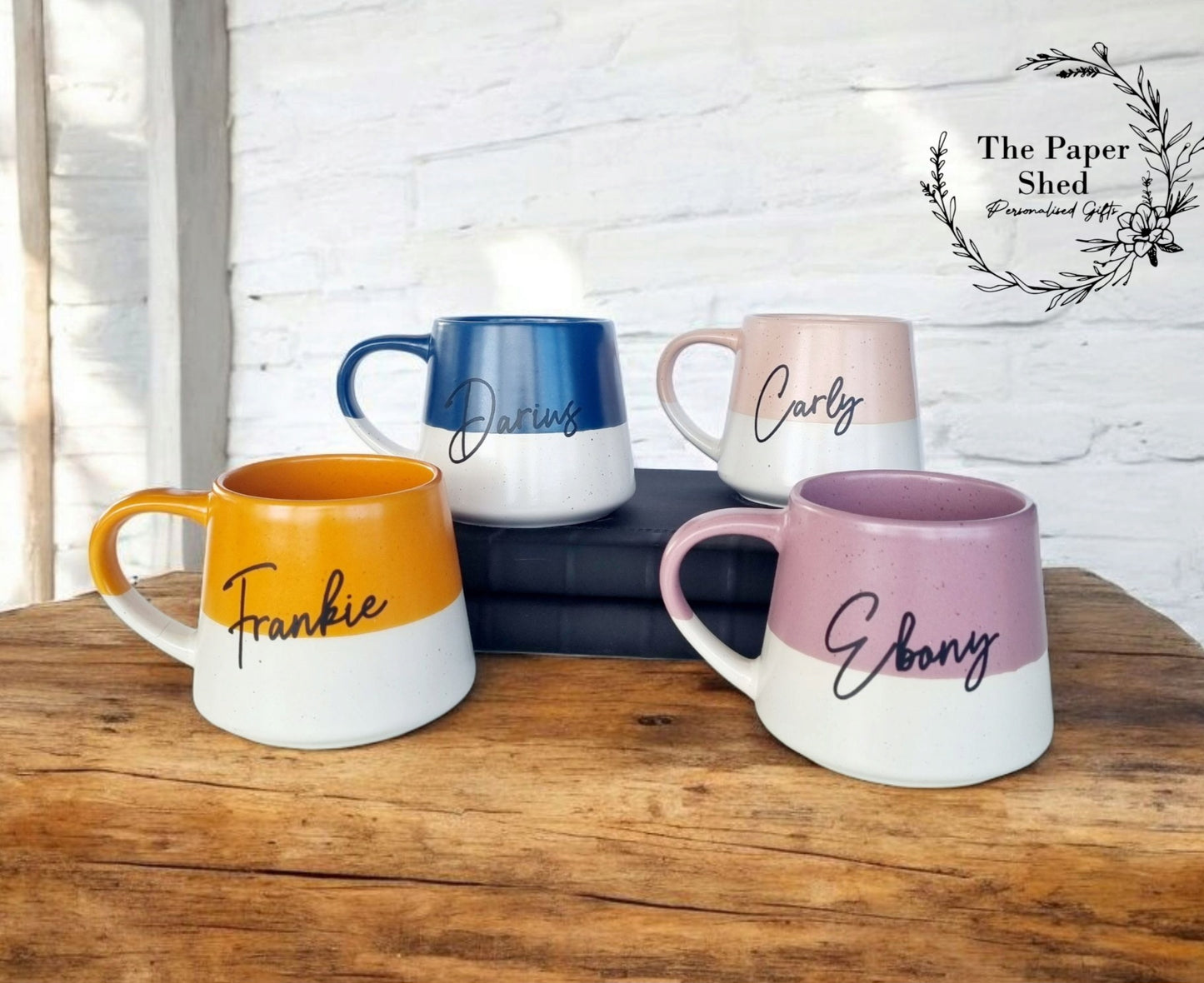 Speckled Pattern Personalised Drink Mug with Name - Pastel Bright 6 Colours