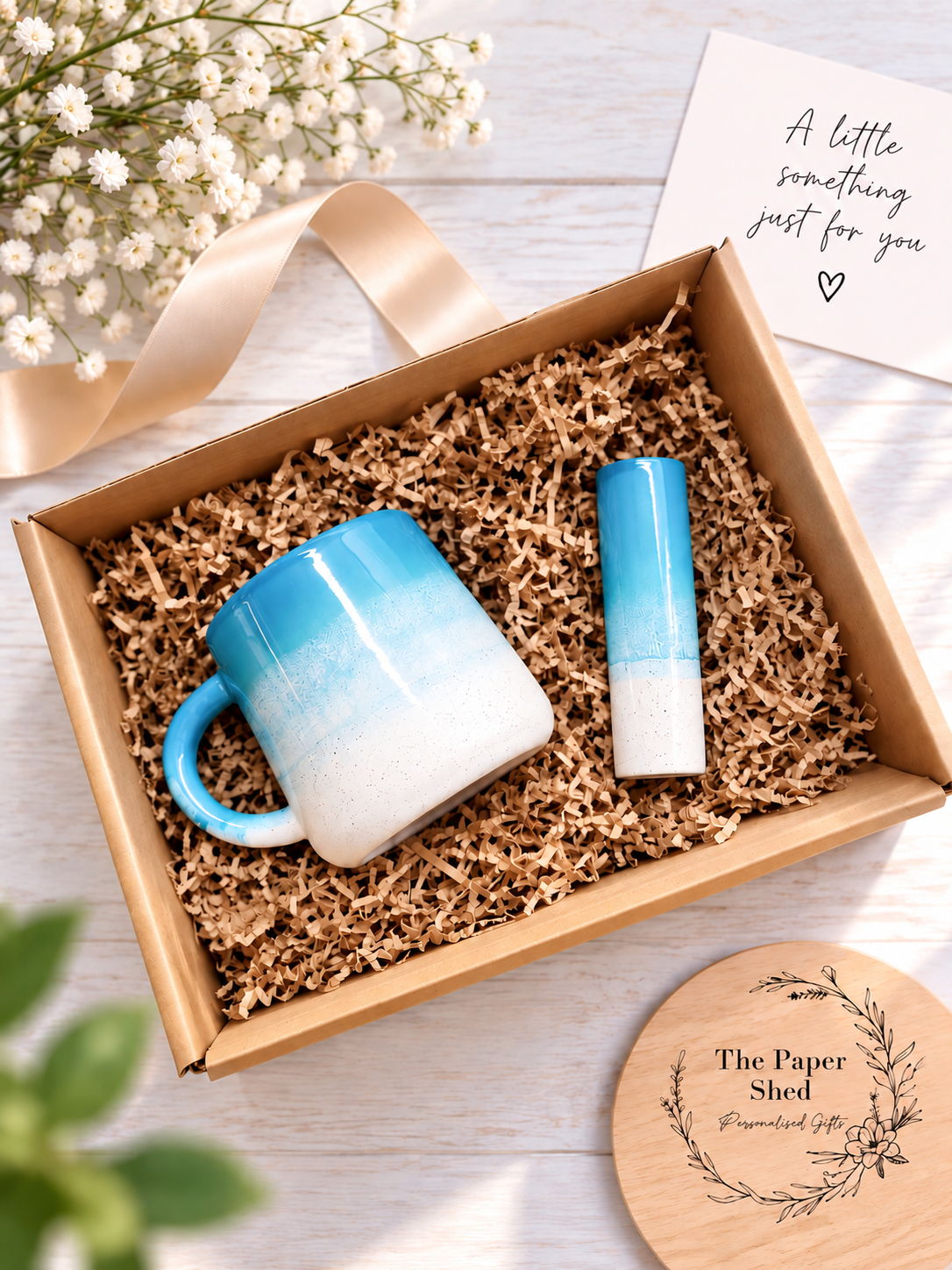 Glazed Engraved Mug Personalised Birthday Gift Set Hamper Bud Vase