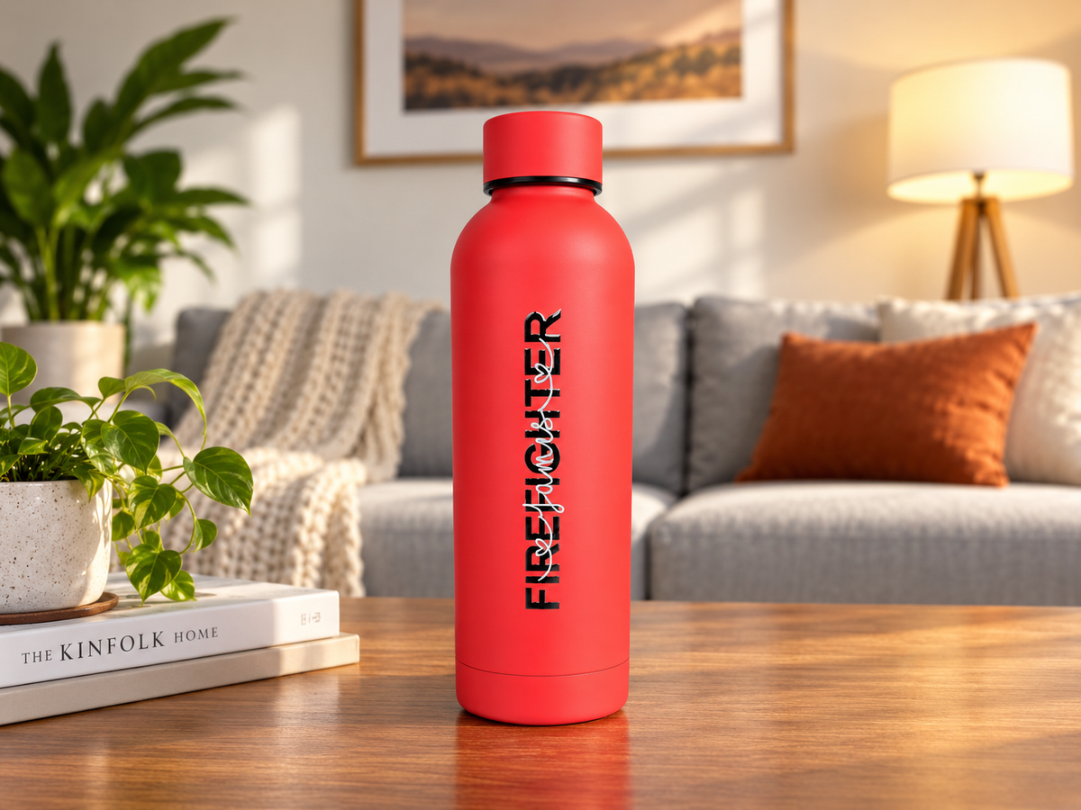 Occupation Firefighter Nurse Teacher School Personalised Name Thermal Water Bottle