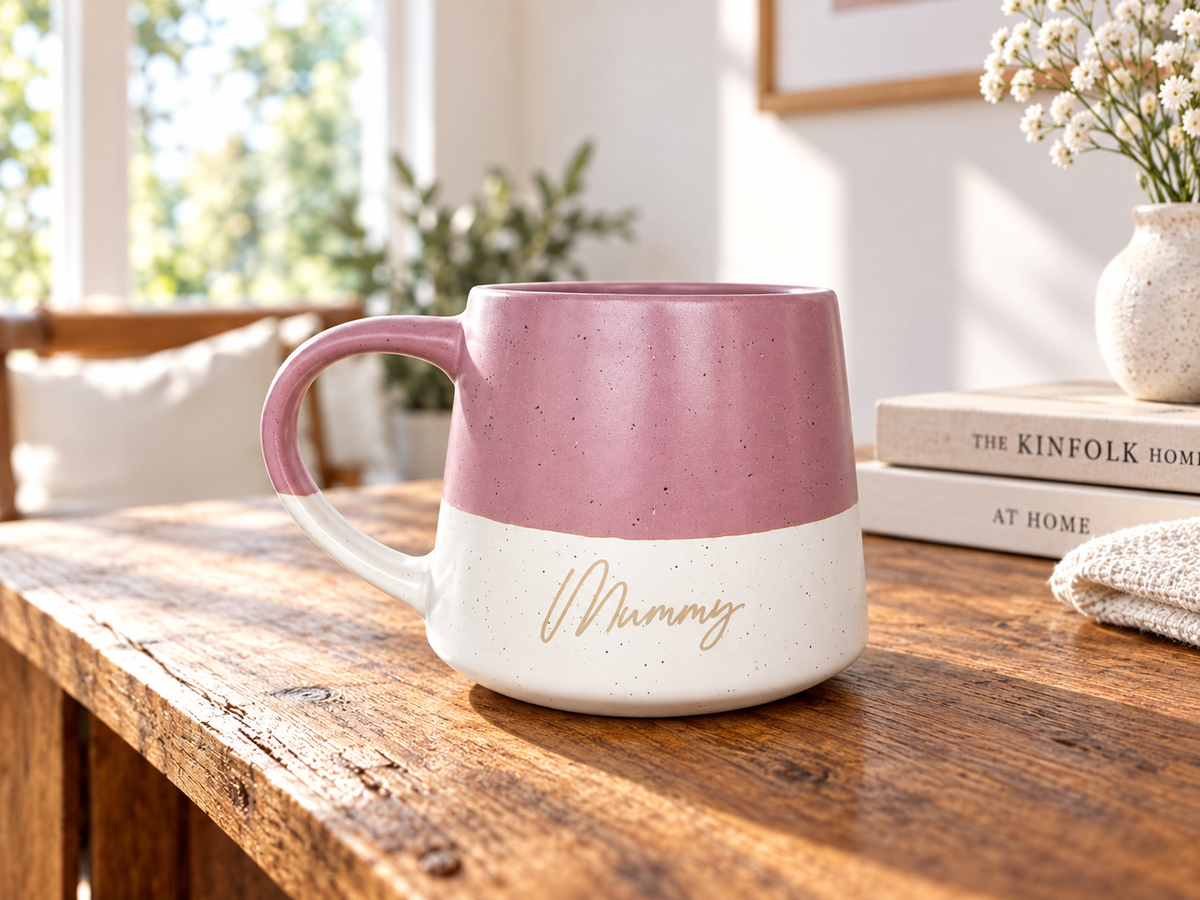 Engraved Speckled Pattern Personalised Drink Mug with Name - Pastel Bright 6 Colours